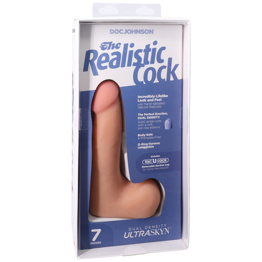 The Realistic Cock Ultraskyn 7" With Balls Vanilla | 782421091545 | Available at EroticWarehouse.com