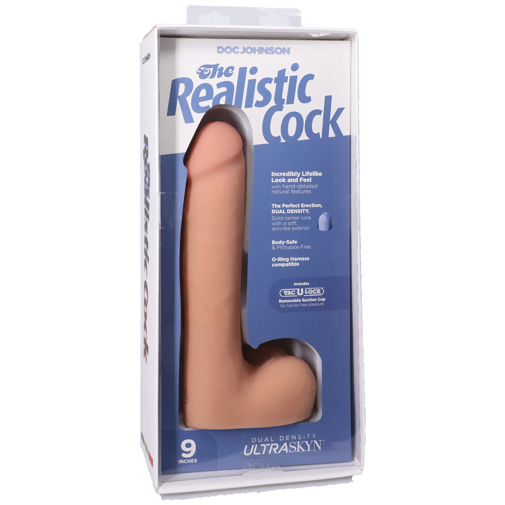 The Realistic Cock Ultraskyn 9" With Balls Vanilla | 782421091552 | Available at EroticWarehouse.com