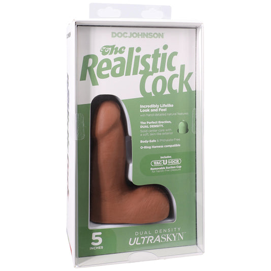 The Realistic Cock Ultraskyn 5" With Balls Caramel | 782421091590 | Available at EroticWarehouse.com
