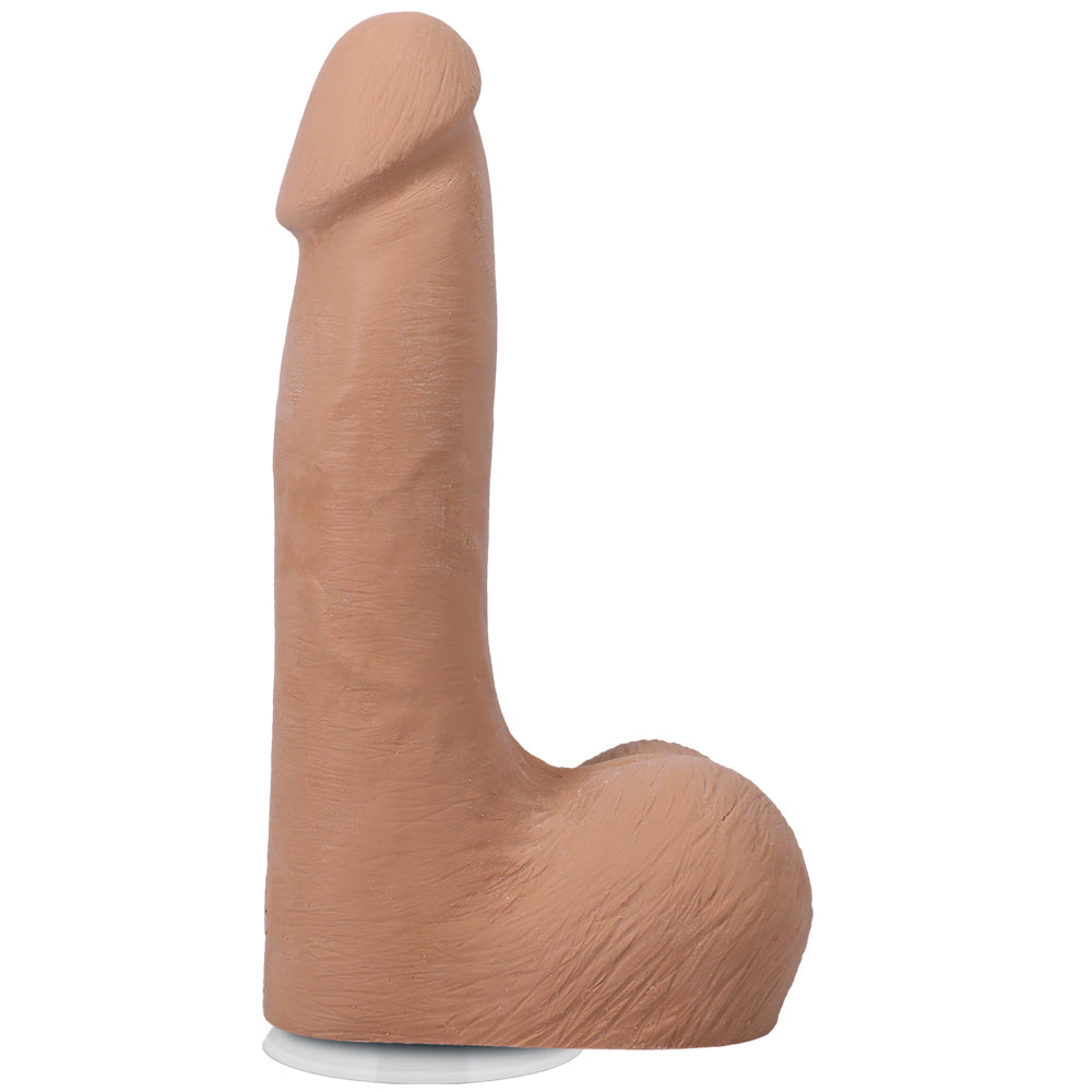 The Realistic Cock Ultraskyn 7" With Balls Caramel | 782421091606 | Available at EroticWarehouse.com