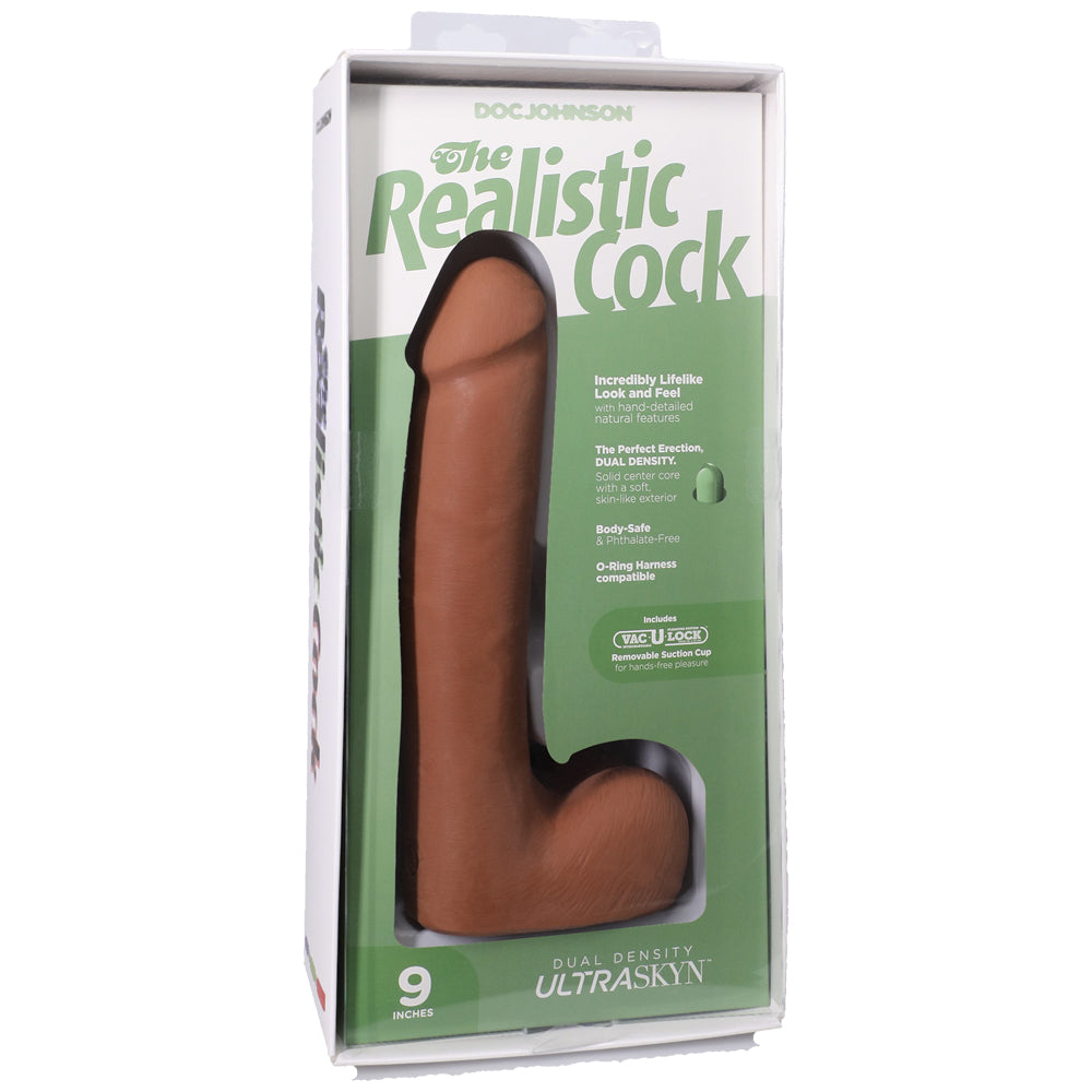 The Realistic Cock Ultraskyn 9" With Balls Caramel | 782421091613 | Available at EroticWarehouse.com