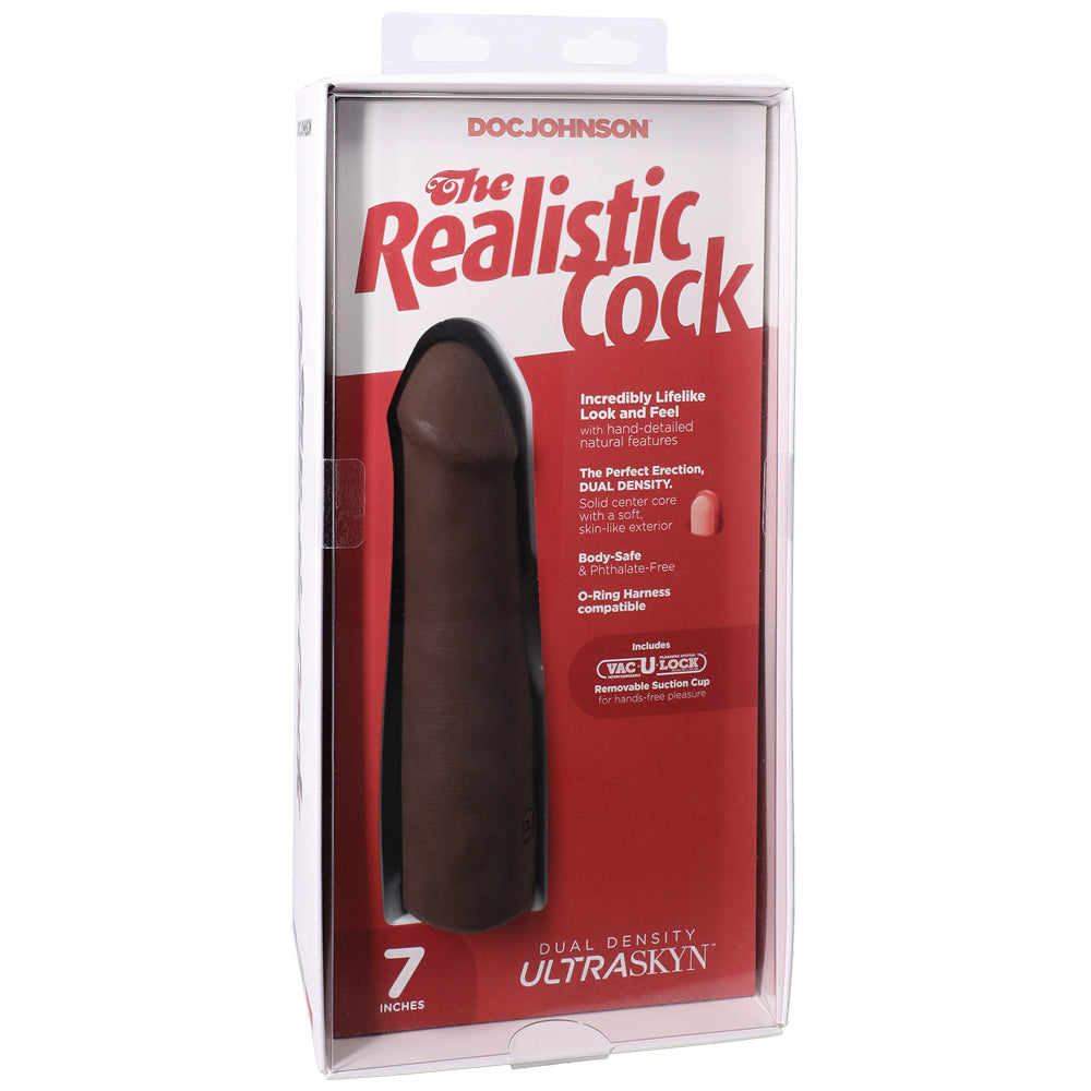 The Realistic Cock Ultraskyn 7" Chocolate | 782421091668 | Available at EroticWarehouse.com