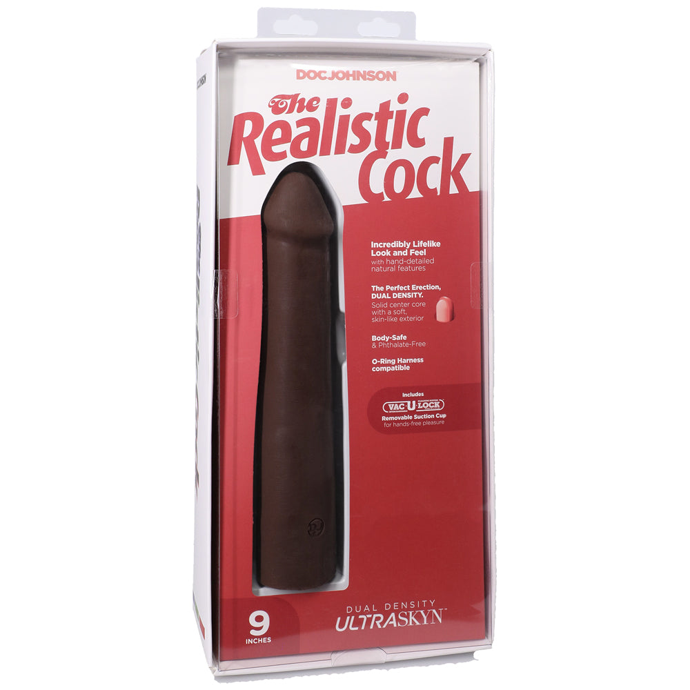 The Realistic Cock Ultraskyn 9" Chocolate | 782421091675 | Available at EroticWarehouse.com