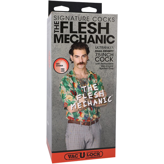 Signature Cocks The Flesh Mechanic 7.5" Ultraskyn Cock With Removable Vac-U-Lock Suction Cup Vanilla | 782421092009 | Available at EroticWarehouse.com