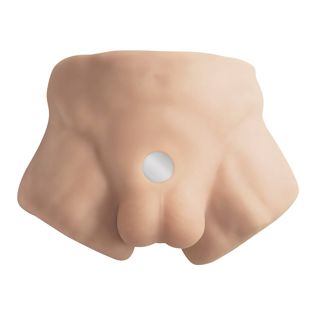 Silex-D Apollo S Male Torso + Liquid Silicone Model 2 Dildo 7" Vanilla | 782421094034 | Available at EroticWarehouse.com