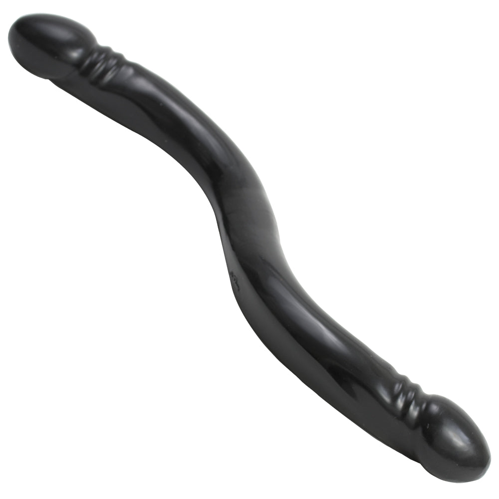 Double Header Dong - 18" - Smooth Black | 782421103002 | Available at EroticWarehouse.com