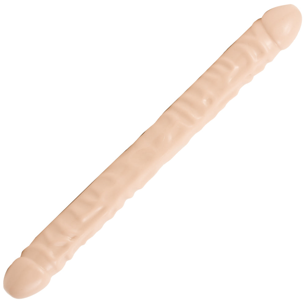 Double Header Dong - 18" - Veined White | 782421103309 | Available at EroticWarehouse.com