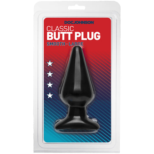 Classic Butt Plug - Smooth - Large Black | 782421110802 | Available at EroticWarehouse.com