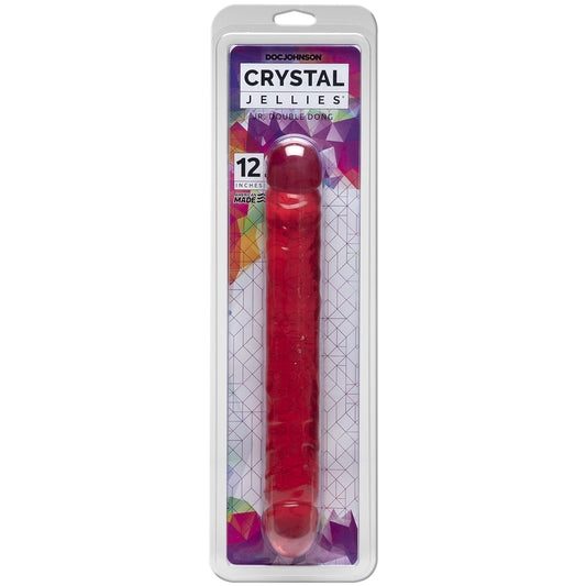 Crystal Jellies - 12" Jr. Double Dong Pink | 782421123901 | Available at EroticWarehouse.com