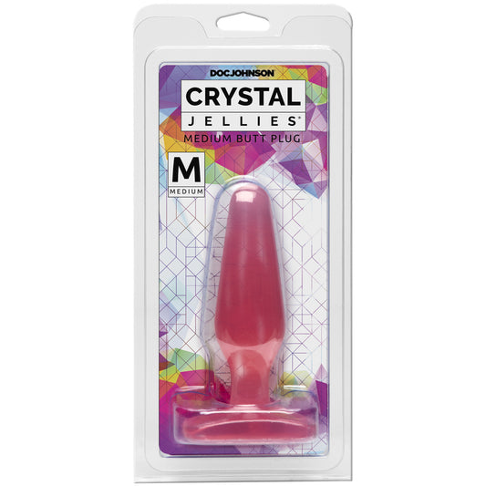 Crystal Jellies - Medium Butt Plug Pink | 782421125301 | Available at EroticWarehouse.com