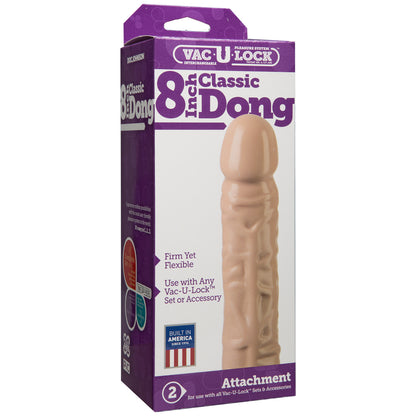 Vac-U-Lock - 8" Classic Dong Vanilla | 782421153403 | Available at EroticWarehouse.com