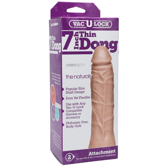 Vac-U-Lock - 7" Thin Dong - The Naturals Vanilla | 782421154202 | Available at EroticWarehouse.com