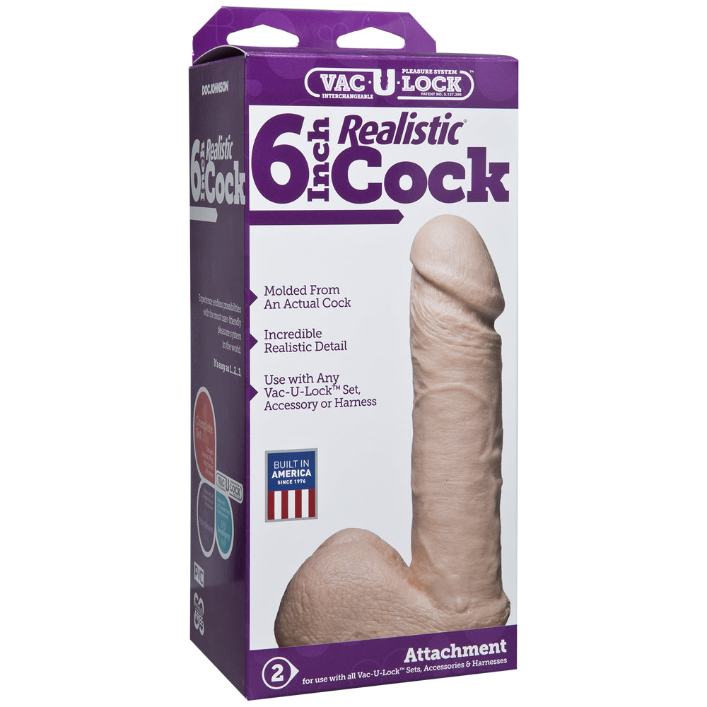 Vac-U-Lock - 6" Realistic Cock Vanilla | 782421154806 | Available at EroticWarehouse.com