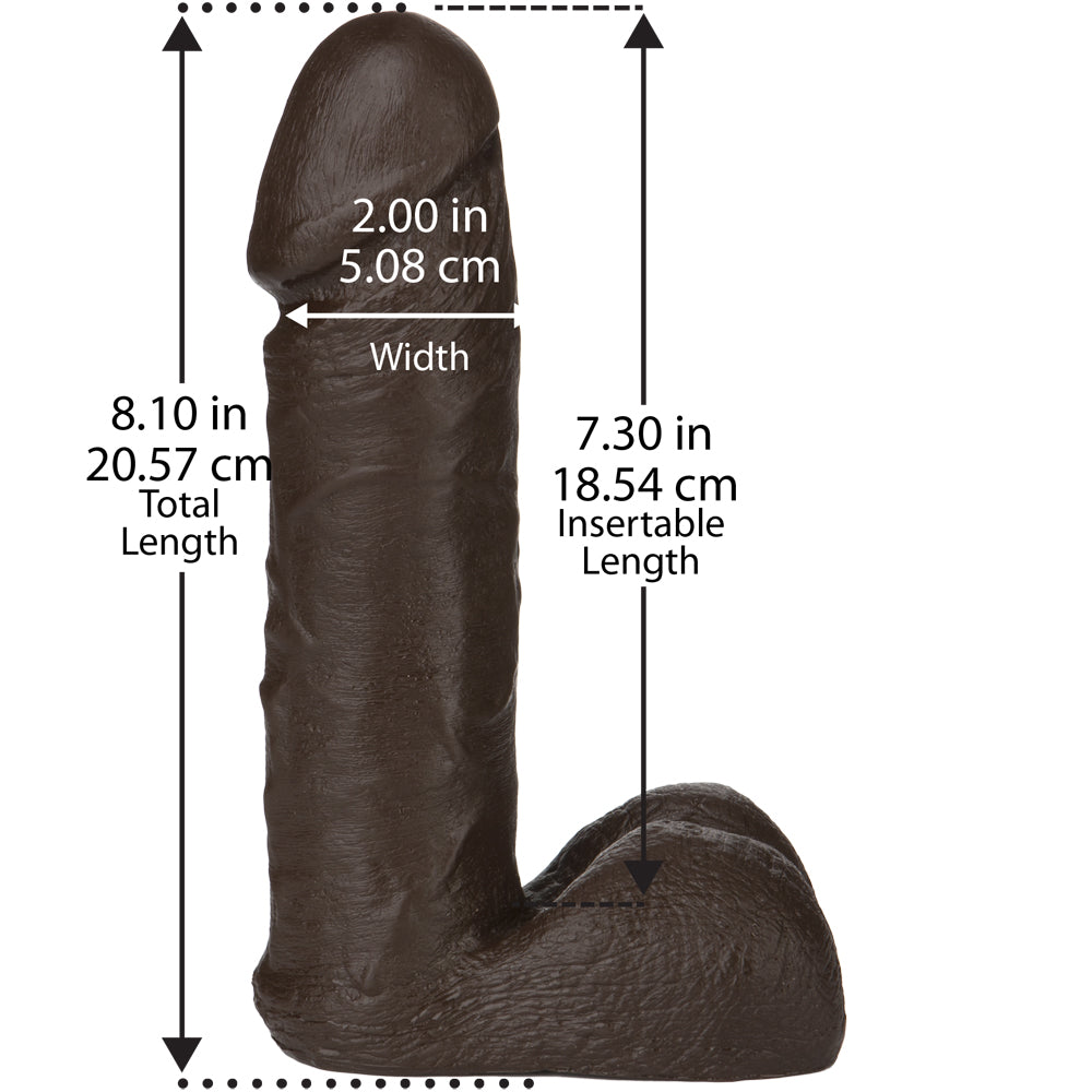 Vac-U-Lock - 8" Realistic Cock Chocolate | 782421155605 | Available at EroticWarehouse.com