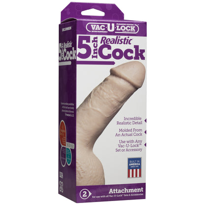 Vac-U-Lock - 5" Realistic Cock Vanilla | 782421156008 | Available at EroticWarehouse.com