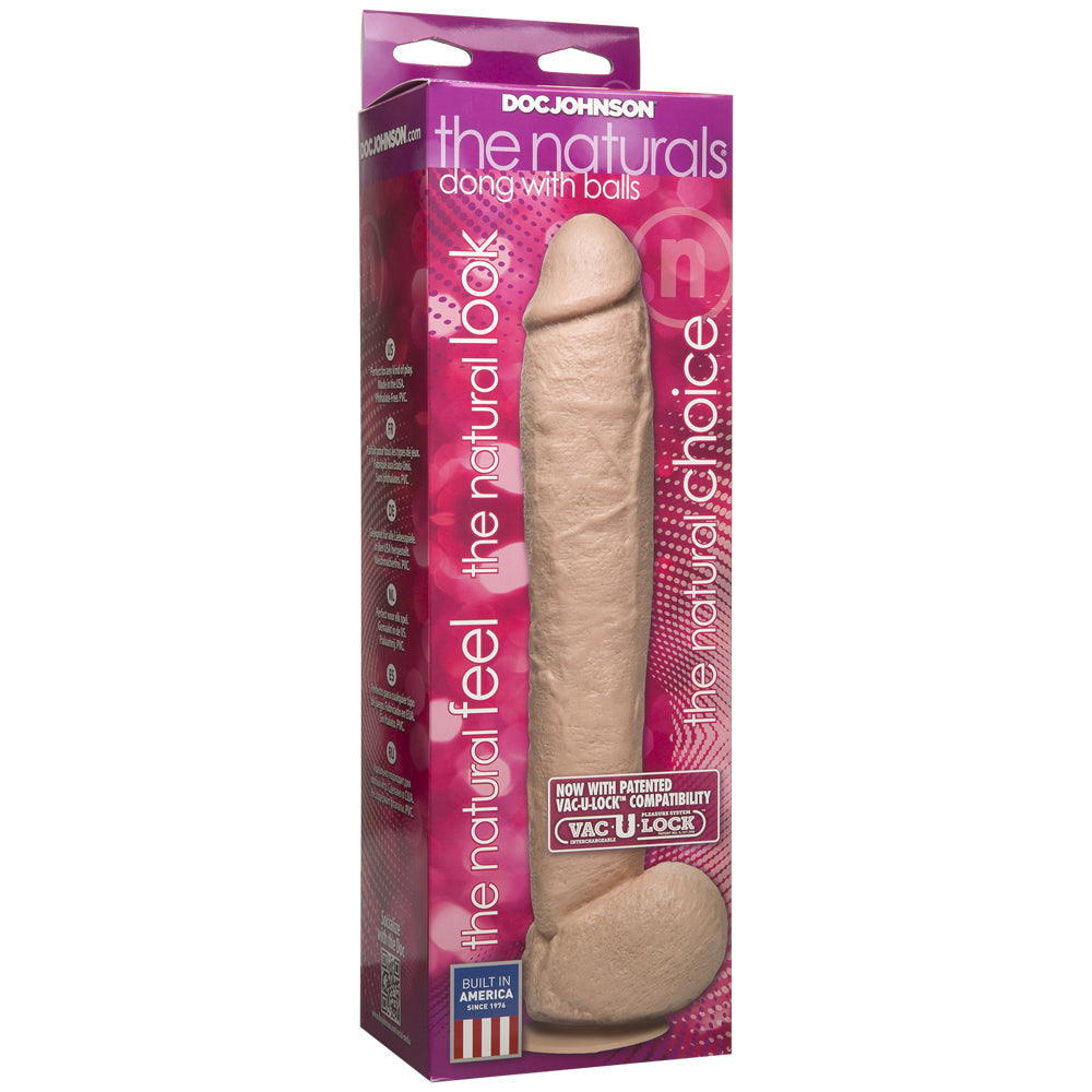 The Naturals - Dong With Balls Vanilla | 782421243609 | Available at EroticWarehouse.com