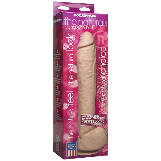 The Naturals - Dong With Balls Vanilla | 782421243609 | Available at EroticWarehouse.com