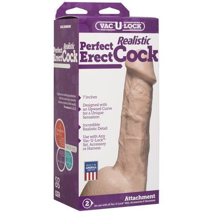 Vac-U-Lock - Perfect Erect Realistic Cock Vanilla | 782421432904 | Available at EroticWarehouse.com