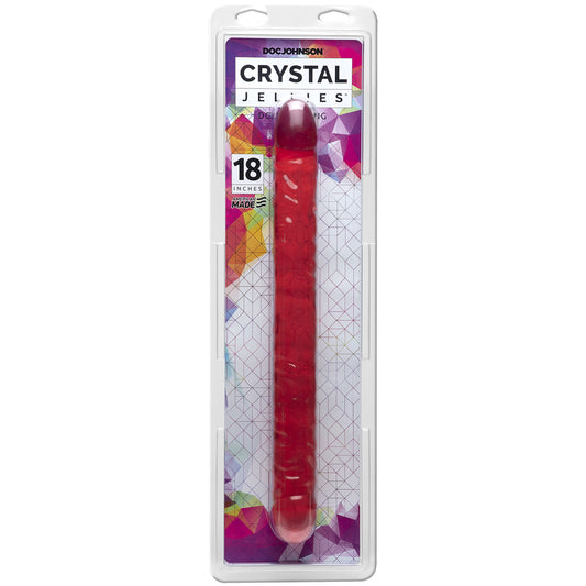 Crystal Jellies - 18" Double Dong Pink | 782421516307 | Available at EroticWarehouse.com