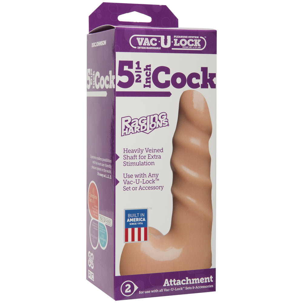 Vac-U-Lock - 5.5" Cock - Raging Hard-Ons&trade; Vanilla | 782421554606 | Available at EroticWarehouse.com