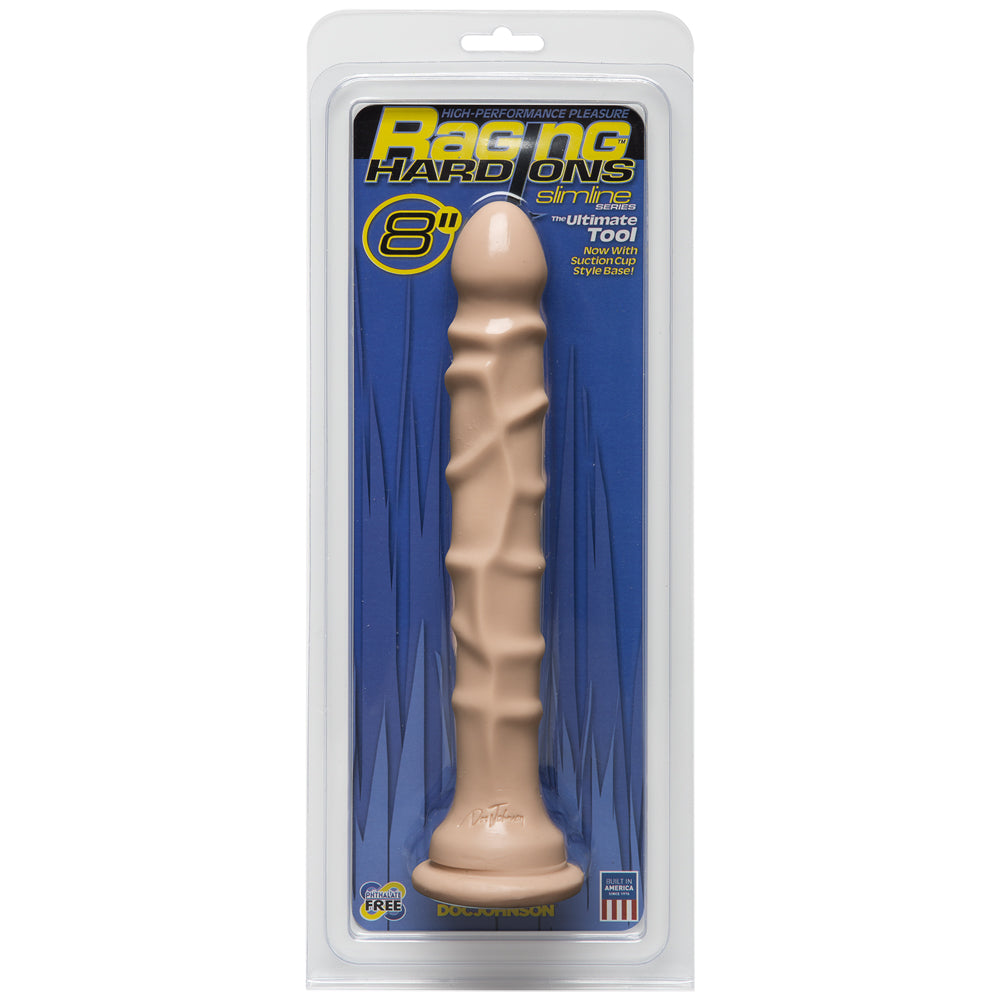 Raging Hard-Ons - Slimline With Suction Cup - 8" Dong White | 782421555207 | Available at EroticWarehouse.com