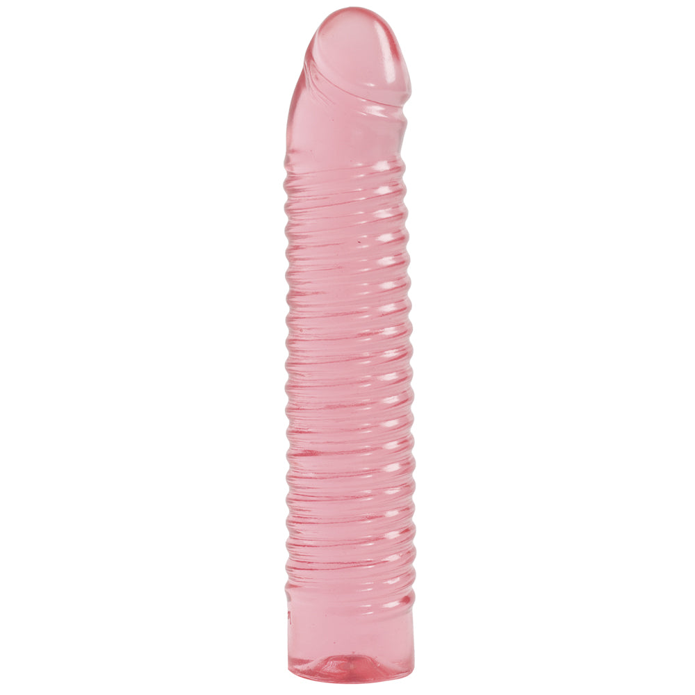 Vivid - 7" Ribbed Jellie - Dong - Tawny Pink | 782421596217 | Available at EroticWarehouse.com