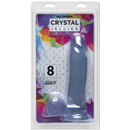 Crystal Jellies - 8" Ballsy Cock With Suction Cup Clear | 782421785918 | Available at EroticWarehouse.com