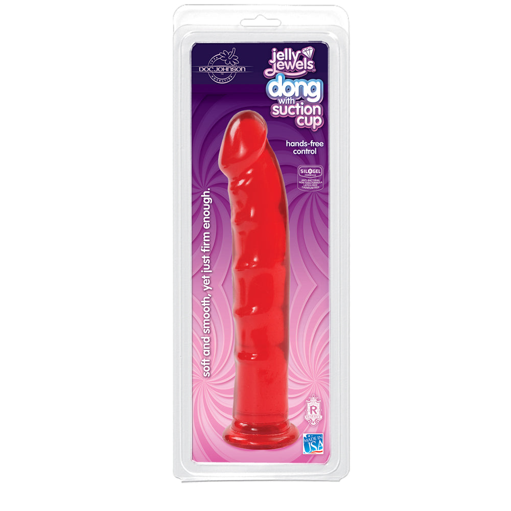 Jelly Jewels - Dong With Suction Cup Ruby | 782421800017 | Available at EroticWarehouse.com