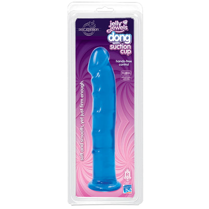 Jelly Jewels Dong With Suction Cup Sapphire | 782421800116 | Available at EroticWarehouse.com