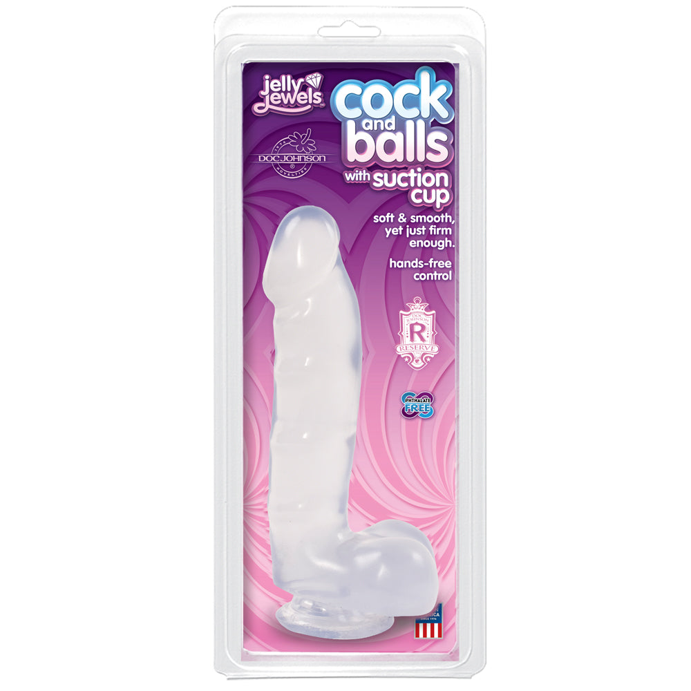 Jelly Jewels - Cock And Balls With Suction Cup Diamond | 782421806019 | Available at EroticWarehouse.com