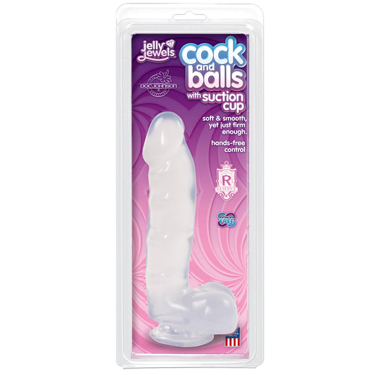 Jelly Jewels - Cock And Balls With Suction Cup Diamond | 782421806019 | Available at EroticWarehouse.com