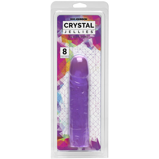 Crystal Jellies - 8" Classic Dong Purple | 782421932510 | Available at EroticWarehouse.com