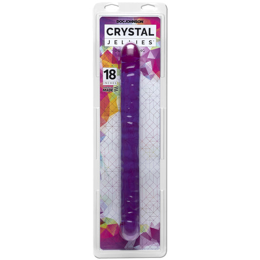 Crystal Jellies - 18" Double Dong Purple | 782421932619 | Available at EroticWarehouse.com