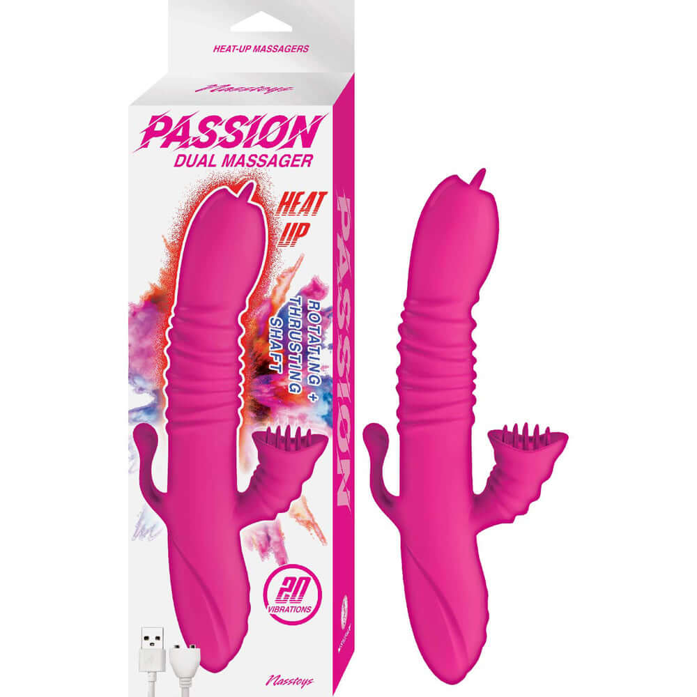 Passion Dual Massager Heat Up Pink | 782631031119 | Available at EroticWarehouse.com