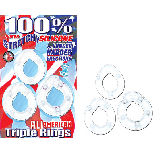 All American Triple Rings Clear | 782631215212 | Available at EroticWarehouse.com