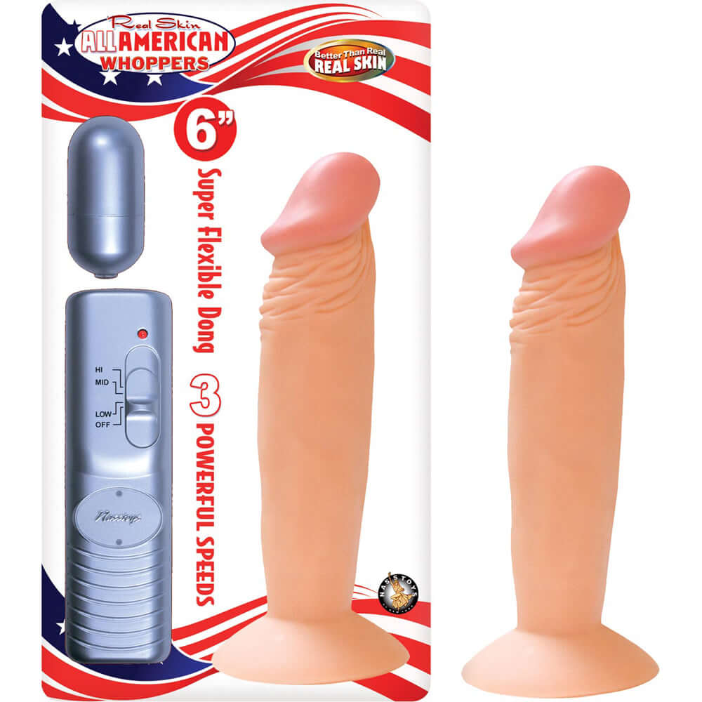 All American Whoppers 6" Vibrating Dong With Bullet Flesh | 782631223415 | Available at EroticWarehouse.com