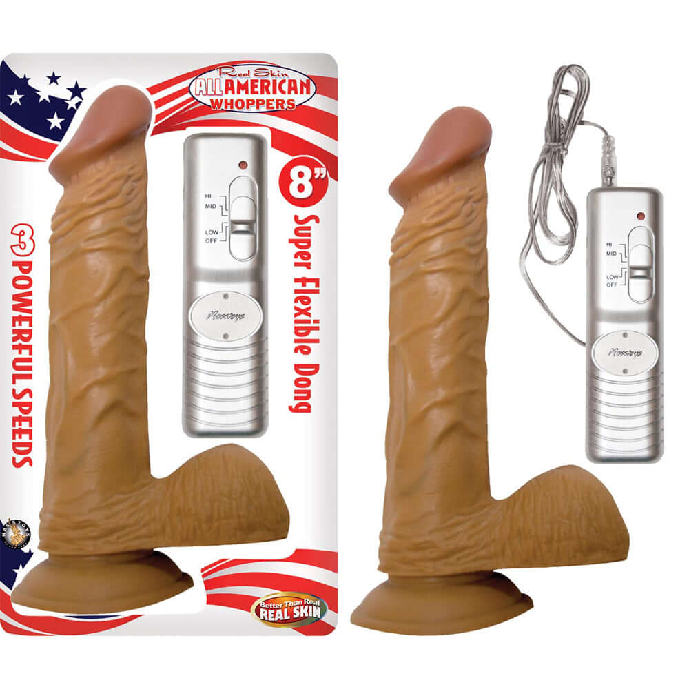 Latin American Whoppers 8" Vibrating Dong With Balls Latin | 782631230505 | Available at EroticWarehouse.com