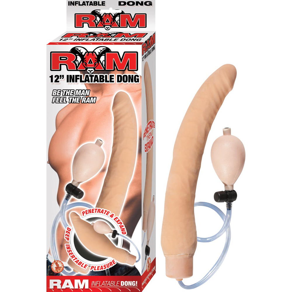 Ram 12" Inflatable Dong Flesh | 782631251418 | Available at EroticWarehouse.com