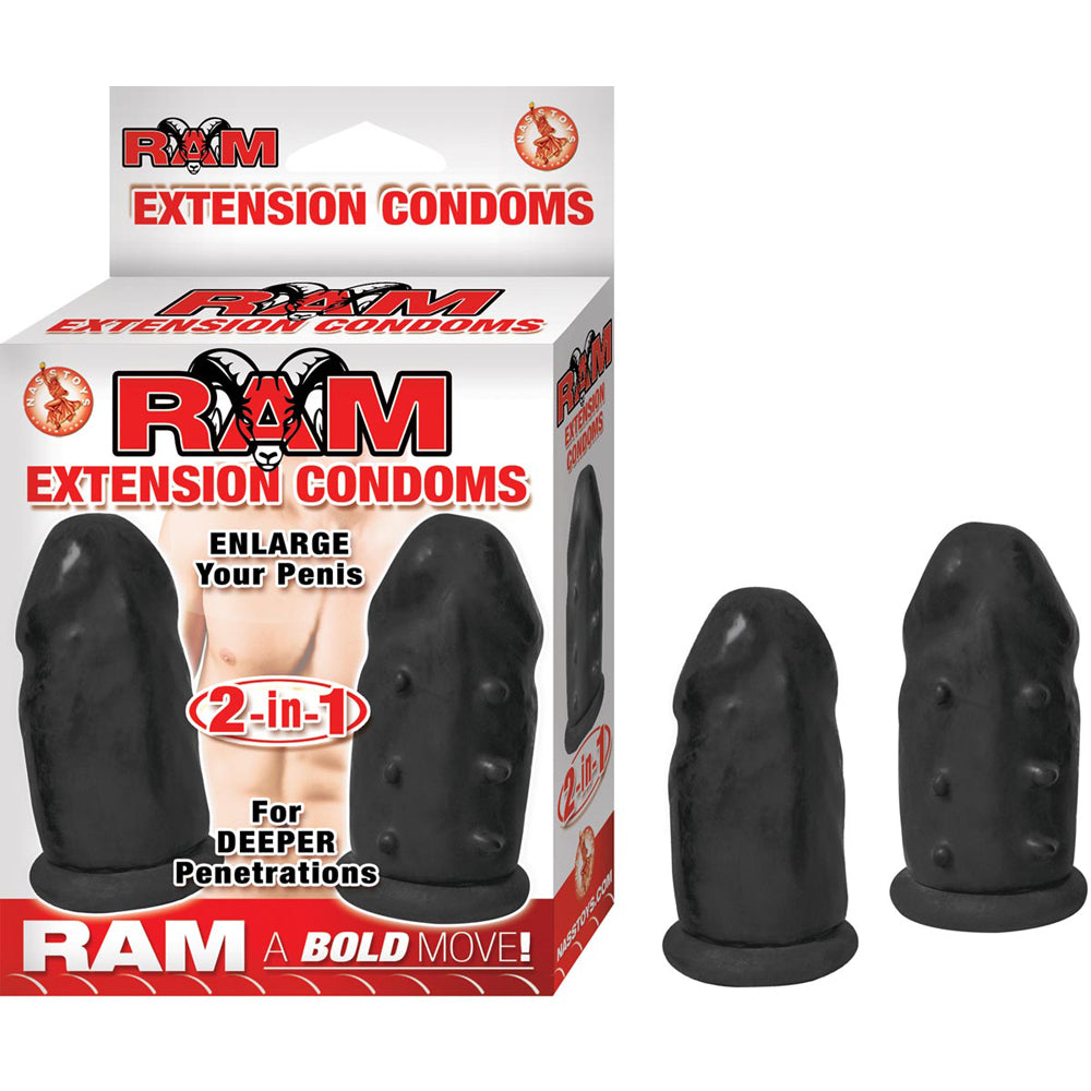 Ram Extension Condoms Black | 782631253825 | Available at EroticWarehouse.com