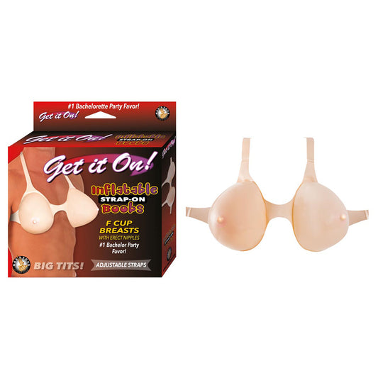 Get It On! Inflatable Strap-On Boobs Flesh | 782631270303 | Available at EroticWarehouse.com