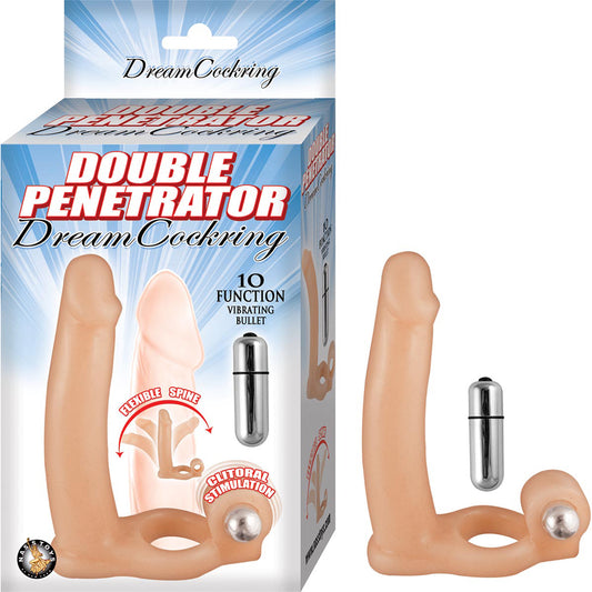 Double Penetrator Dream Cockring Flesh | 782631270501 | Available at EroticWarehouse.com