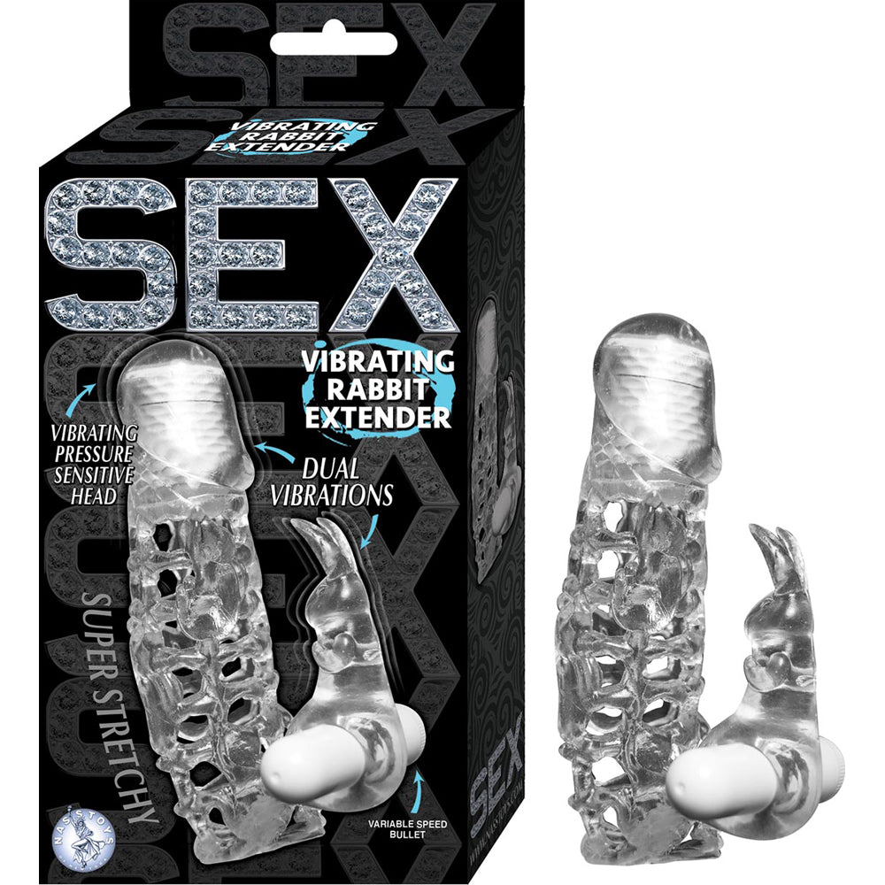 Sex Vibrating Rabbit Extender Clear | 782631272406 | Available at EroticWarehouse.com