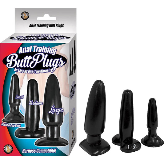 Anal Training Butt Plugs Black | 782631272802 | Available at EroticWarehouse.com