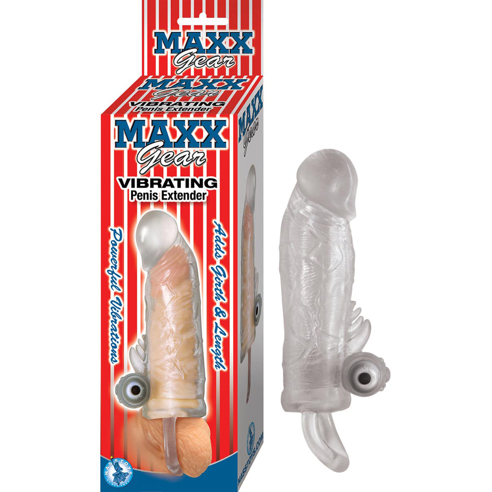 Maxx Gear Vibrating Penis Extender Clear | 782631273113 | Available at EroticWarehouse.com