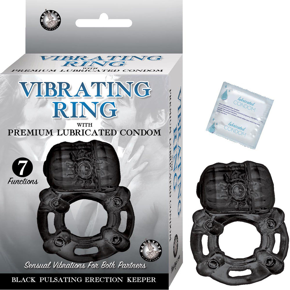 Vibrating Ring Black Pulsating Erection Keeper Black | 782631276701 | Available at EroticWarehouse.com