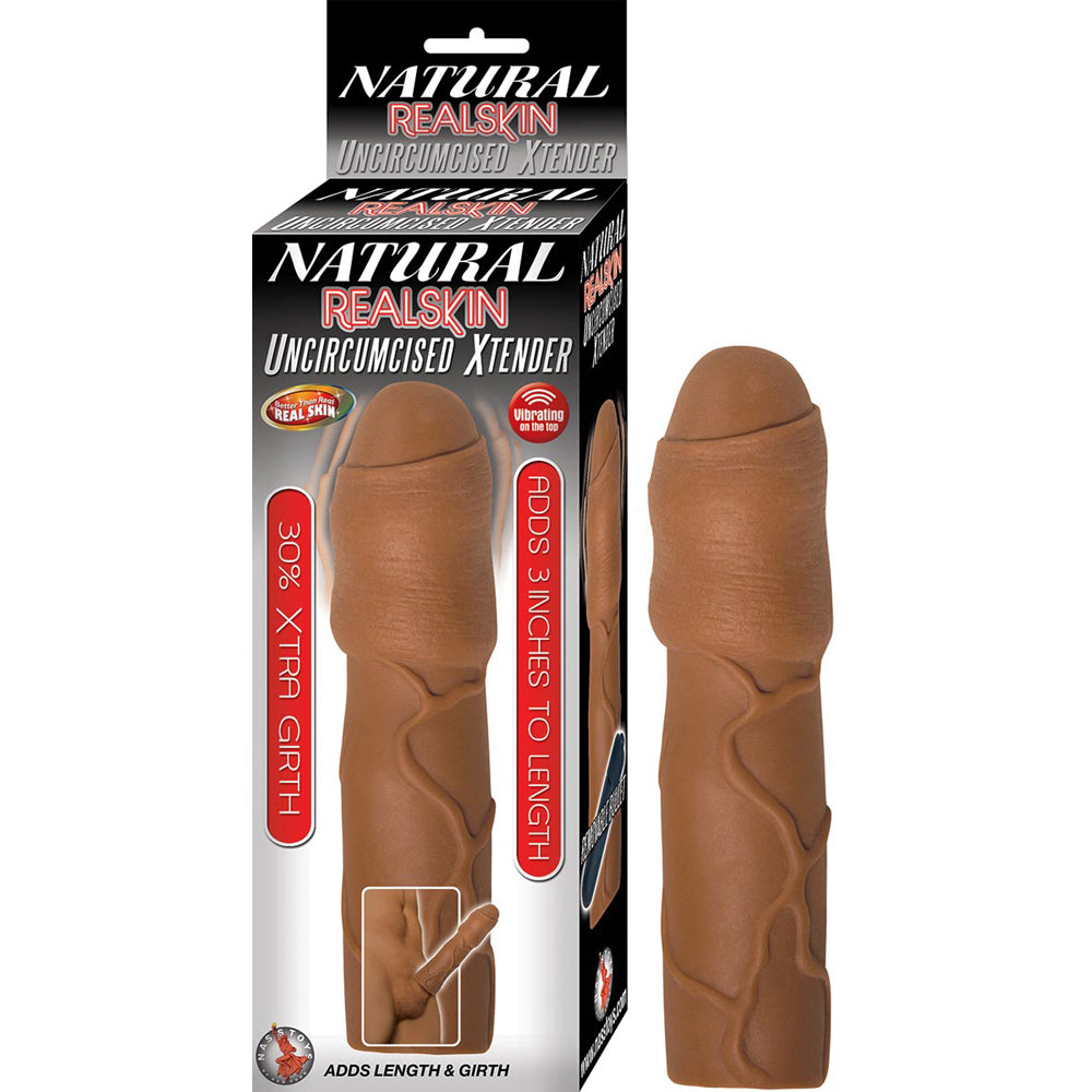 Natural Realskin Uncircumcised Xtender Brown | 782631277227 | Available at EroticWarehouse.com