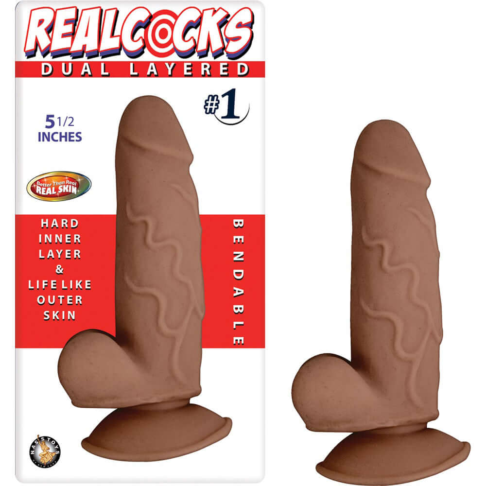 Realcocks Dual Layered #1 Brown | 782631278026 | Available at EroticWarehouse.com