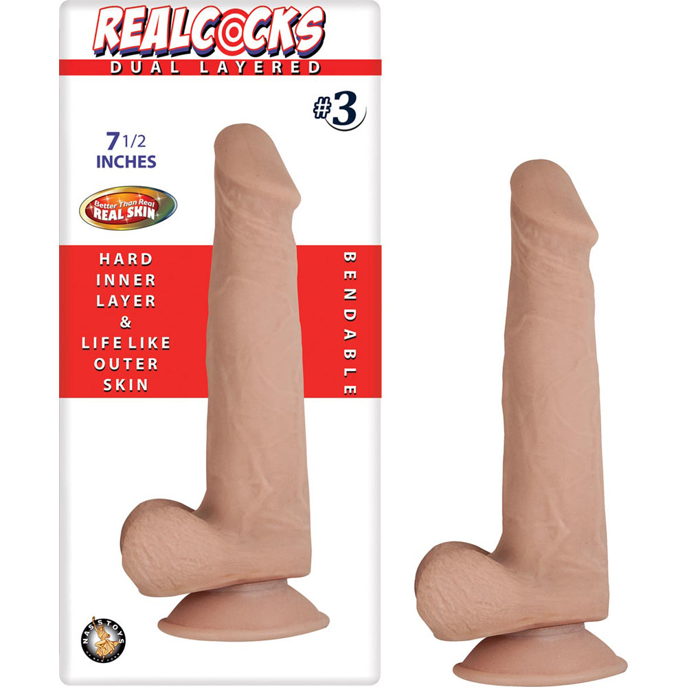 Realcocks Dual Layered #3 White | 782631278217 | Available at EroticWarehouse.com