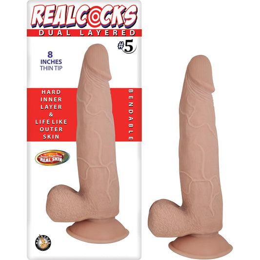 Realcocks Dual Layered #5 White | 782631278415 | Available at EroticWarehouse.com