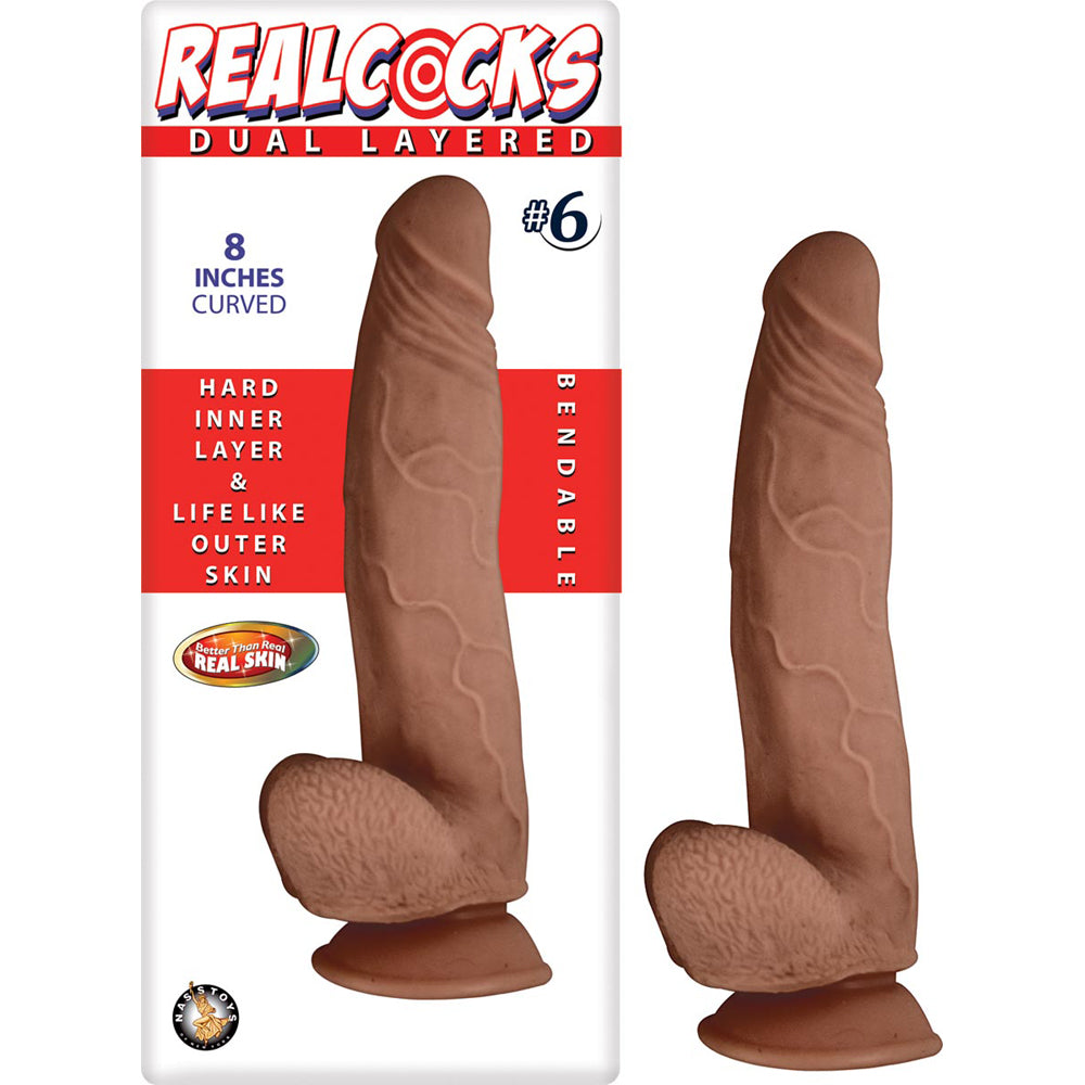 Realcocks Dual Layered #6 Brown | 782631278521 | Available at EroticWarehouse.com